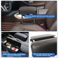 Accoudoir de Voiture Universel avec Support Réglable, Rangement Console, Rallonge Confortable pour Repose-Coude
