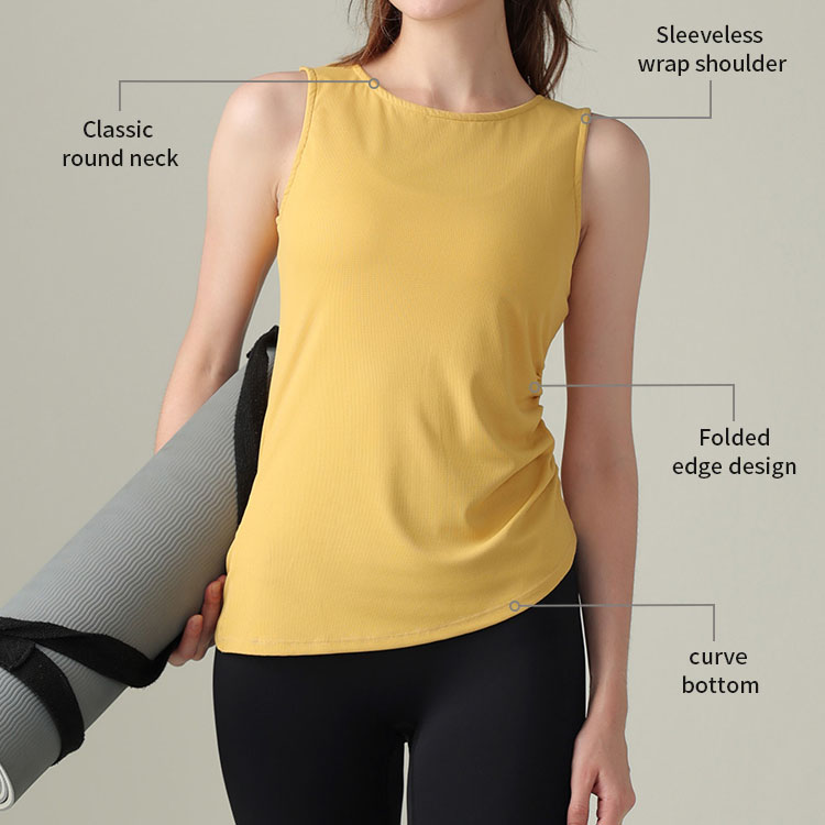 2 Ways to Wear Women's High Quality Gym Yoga Vest Customized OEM Logo Solid Pattern Workout Tank Top Sports Athletic Singlet