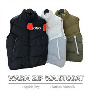 เสื้อกั๊กผ้าฝ้ายกันหนาวสำหรับผู้ชายเสื้อแจ็คเก็ตมีซิปด้านนอกน้ำหนักเบาออกแบบได้ตามต้องการ - Product Image 2