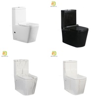 Ensemble WC sans bride et lavabo sur colonne en céramique pour salle de bain, modèle carré monobloc à chasse directe, idéal pour les projets hôteliers