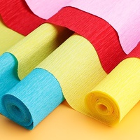 Papier crépon épais coloré en gros de Chine pour roses faites à la main, art floral DIY, design plissé à bords roulés, paquet en vrac
