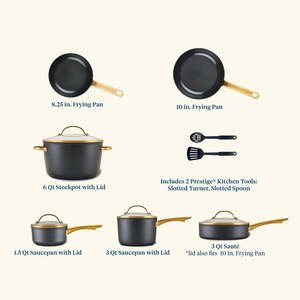Batterie de cuisine 8 pièces en céramique blanche antiadhésive avec couvercles en verre et poignées en acier inoxydable, compatible gaz et induction – Offre spéciale - Product Image 3