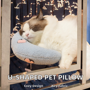 Atacado Confortável U-Shaped Plush Pet Toy Sólido Padrão Cat Toy Travesseiro para Gatos e Cães Cama & Acessórios - Product Image 3