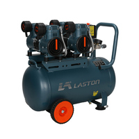 Compresor de Aire de Pistón Sin Aceite LASTON Portátil de 2800 RPM y 120 L/Min con Tanque de 50 Litros para Construcción, Alimentado por CA