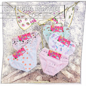 <span class=keywords><strong>Culotte</strong></span> en coton de haute qualité pour filles Adorable dessin animé imprimé Hipster Style XL taille confort quotidien sous-vêtements teint uni - Product Image 2