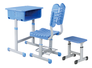 Bureau et chaise d'écolier individuels modernes pour salle de classe, ensemble de mobilier scolaire personnalisable pour écoles primaires, couleur sur mesure - Product Image 5