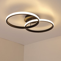 Plafonnier Led minimaliste composé d'anneaux lumineux, idéal pour un salon, une cuisine, une chambre à coucher ou une salle à manger