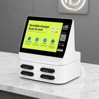 Borne de recharge portable à écran tactile 10,1 pouces, 8000 mAh, 60 W, avec 4 sorties Type-C/Micro USB pour la location, idéale pour cafés, bars et restaurants