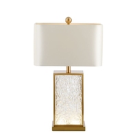 Lampe de table décorative moderne et luxueuse pour chambre à coucher, verre antique, cristal, veilleuse de bureau, alimentation CA pour le salon