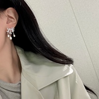 Anting-anting Mutiara Daun Cina Vintage 4-6mm Mutiara Air Tawar Alami Budidaya Zhuji Perhiasan Bunga Berlapis Emas Kuningan.