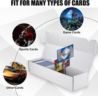 Caja de Almacenamiento para Tarjetas Coleccionables, Blanca, de Cartón Corrugado, para Tarjetas Deportivas TCG, Tarjetas de Baloncesto y Tarjetas Coleccionables