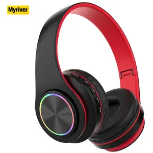 Myriver गर्म बिक्री से अधिक कान 7 रंग चमक headphones वायर्ड उच्च स्टीरियो ईरफ़ोन mic के साथ कान वायर्ड हेडसेट से अधिक