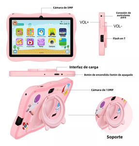Tablet Infantil de Alta Calidad 2026, Wi-Fi, 7 Pulgadas, 6+128GB, Octa Core, Android 15, Capacitiva, Juegos Educativos, Cámara, Resistente a Golpes - Product Image 5