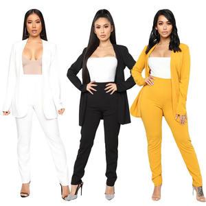 Conjunto de 2 Piezas para Mujer, Estilo Profesional y Casual para Oficina, Chaqueta de Manga Larga y Pantalones Largos, Moda 2026 - Product Image 4