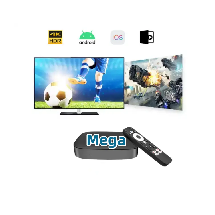 جهاز استقبال التلفاز الأندرويد 4k ميجا OTT الذكي M3u اختبار مجاني واشتراك لوحة شركة التوزيع جهاز استقبال