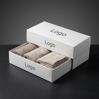 Boîte à chaussettes personnalisée en gros, imprimée, recyclable, avec pelliculage mat, en carton, pour emballage cadeau de sous-vêtements de marque de vêtements
