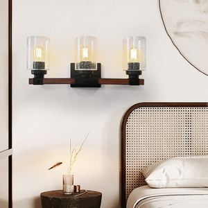 Longsky Đèn Trang Điểm 3 Đèn <span class=keywords><strong>ETL</strong></span> Đèn Treo Tường Công Nghiệp Đèn Treo Tường Trang Trại Bằng Gỗ Nền E26 Cho Phòng Tắm - Product Image 5