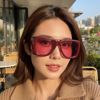 Lunettes de soleil carrées surdimensionnées de luxe, monture épaisse rétro, lunettes de soleil enveloppantes, lunettes futuristes Y2K, lunettes de soleil avec logo personnalisé