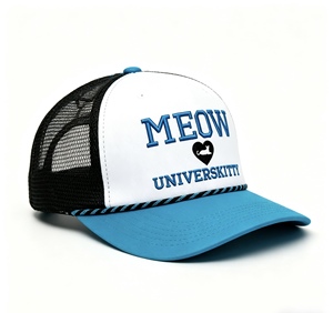 Gorra Trucker Personalizada, Gorra Trucker de Malla Transpirable con Bordado, Gorra de Béisbol Ajustable de Dos Tonos Azul-Blanco para Actividades al Aire Libre - Product Image 3