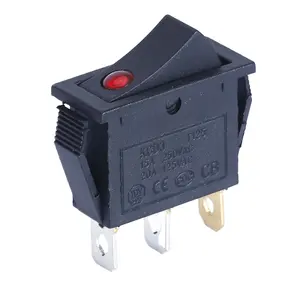 KCD3-101EN 3 pin 2 posisi ON/OFF 220V lampu titik merah diterangi 16a 250vac 16a t100/55 sakelar Rocker 12v sakelar rocker