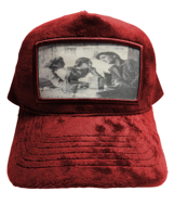 Gorra de terciopelo al por mayor, gorra de camionero de malla personalizada de felpa, gorra de terciopelo borrosa bordada personalizada de 5 paneles