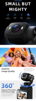Kamera Vlog Murah Putar 360 Derajat 4K Ultra HD Mendukung Memori 128GB Tahan Air Zoom Optik 17x-30x Baterai 2000mAh