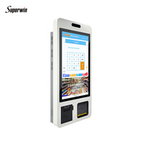 Terminal de paiement en libre-service Superwin Android 11 tout-en-un 24 pouces, montage mural, lecteur de code QR, imprimante thermique 80 mm