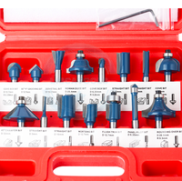Kits001 Ensemble de 15 fraises à bois en carbure de tungstène avec tige de 1/4'' pour le travail du bois, emballage en boîte plastique