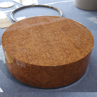 Meubles sur mesure de luxe privés, table basse ronde en bois de palissandre moderne à finition brillante.