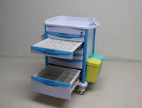 Chariot médical MT, acier-ABS, verrouillage central rotatif, 6 tiroirs, roulettes de 4 pouces avec support pour perfusion intraveineuse