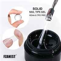Colle à ongles en gel solide FZN HEMA TPO FREE pour faux ongles à presser 15g, colle adhésive forte pour capsules d'ongles souples, patchs adhésifs en gel pour faux ongles