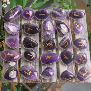 Набор натуральных кристаллов-рун, 25 шт., кварц, агат, кристаллы для ритуалов, рейки, исцеления, энергетические руны, резные изделия из кристаллов - Product Image 3