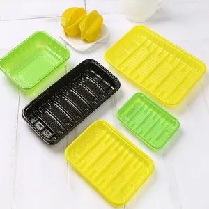 Supermarket frozen fresh food black pp meat tray container supermarket meat vegetable packaging