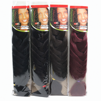 Vente en gros de cheveux synthétiques africains de couleur unie, 165g, 82 pouces, en fibre Yaki, ignifuges, pour tresses
