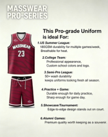 Uniformes de Baloncesto Juveniles Sublimados, Conjunto de Camiseta de Baloncesto Transpirable Pro-Mesh de 180GSM Personalizada, Tecnología de Lavado 50+, Equipación Deportiva Estadounidense