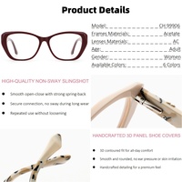 Lunettes optiques en acétate de luxe haut de gamme OEM/ODM, montures durables anti-lumière bleue pour un usage quotidien, personnalisation
