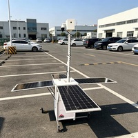 Tour de sécurité solaire portable et durable avec 4 batteries gel 150Ah pour la surveillance des chantiers