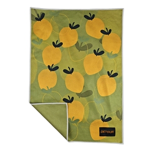 Lemon Sublimation Printing Reusable <strong>Compressed</strong> Microfiber Dishcloth <strong>Towel</strong> for Home Kitchen Washable Tea Waffle <strong>Towel</strong> - Product Image 2