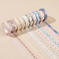 Ruban PET transparent brillant personnalisé avec impression numérique, motif vintage d'apothicaire médiéval et spécimen historique