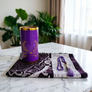 Ensemble de tapis de prière en chenille prêt pour le <span class=keywords><strong>voyage</strong></span>, <span class=keywords><strong>l</strong></span>éger, Janamaz dans un étui de transport cylindrique avec tasbih, tapis de prière portable pour le <span class=keywords><strong>voyage</strong></span> - Product Image 1