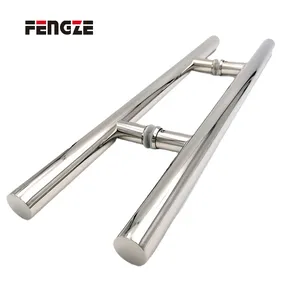 FENGZE Commercial Glass Shower Door Pull Handles Stainless Steel H Type Lever Glass Sliding Door Handle