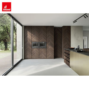 ตู้ครัวออลแลนด์ โอเว่น ทาวเวอร์ แพนทรี ฮอร์ริ่ง โบน แบล็ค วอลนัท พร้อมเคาน์เตอร์หินควอตซ์ไทจ์ธรรมชาติแบบน้ำตก - Product Image 4