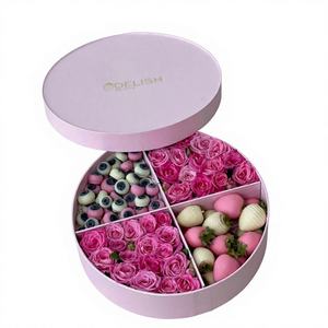 Caja Redonda Versátil de Papel Rígido con Diseño Personalizado para Envasar Chocolate en Forma de Círculo para el Día de San Valentín - Product Image 4