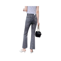 Jeans évasés à imprimé léopard pour femmes grandes tailles, pantalon en denim, strass, coton éco-responsable, élasthanne, vente en gros