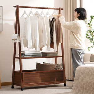 Children's <b>clothes</b> <b>rack</b>, floor-standing coat <b>rack</b>, household <b>clothes</b> hanger, bedroom storage <b>rack</b>, vertical, simple, - Product Image 1