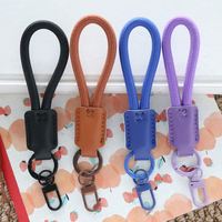 Porte-clés coloré en corde, cordon de téléphone portable macaron, pendentif tendance DIY, accessoires de sac tissé Q1001