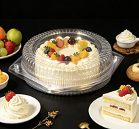 Boîte à gâteau en PET transparent à parois côtelées, anti-buée, jetable, en forme de dôme, pour tarte, cheesecake, tarte aux fruits