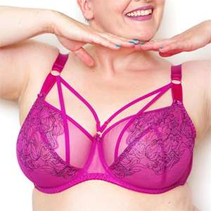 Pakaian Dalam Pengangkat Dada Model Tali Berbahan Jaring Bernapas dengan Renda Dekoratif, Tali Dapat Disesuaikan, Rajutan, Push-Up, untuk Bibi Amerika yang Gemuk - Product Image 4