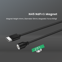 USB C a conector magnético recto redondo 12V 3A Cable de carga rápida con placa PCB