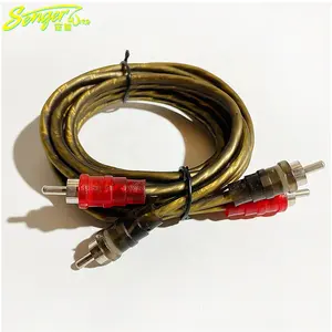 High quality Rca audio cable 2 Rca to 2 Rca 24k gold plated oxygen free shielded male to male audio cable
